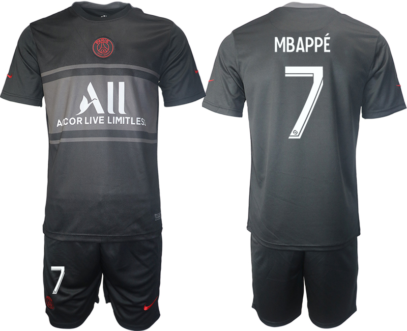 Men 2021-2022 Club Paris St German Second away black #7 Soccer Jersey->paris st german jersey->Soccer Club Jersey